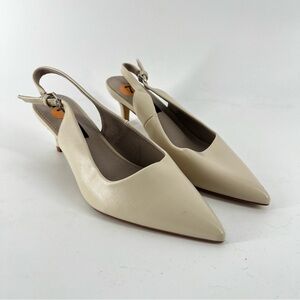 French Connection Cream Pointed-Toe Slingback Heels - NWOT - Size 7